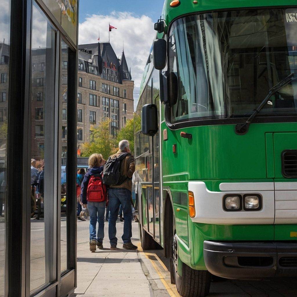 Immigrants utilisant les transports en commun au Québec, illustrant les options de mobilité accessibles et pratiques dans la province.